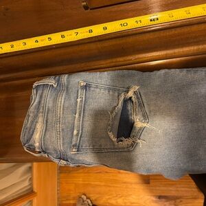 Flying Monkey Blue Boyfriend Jeans with Distressed Details